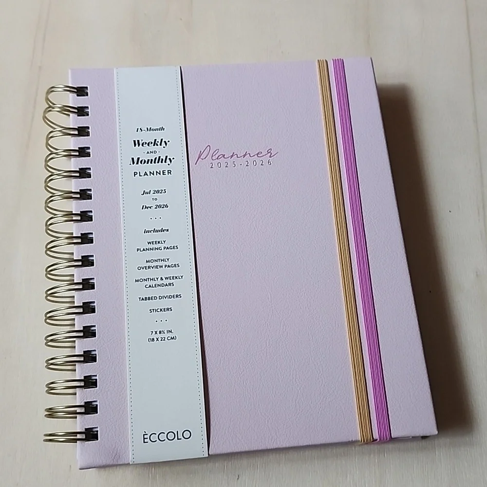 Brand New Eccolo pink 2025-2026 planner notebook